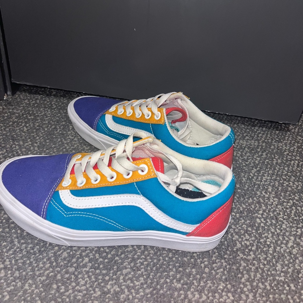 Color block vans Mens 6 womens 7.5 excellent condition